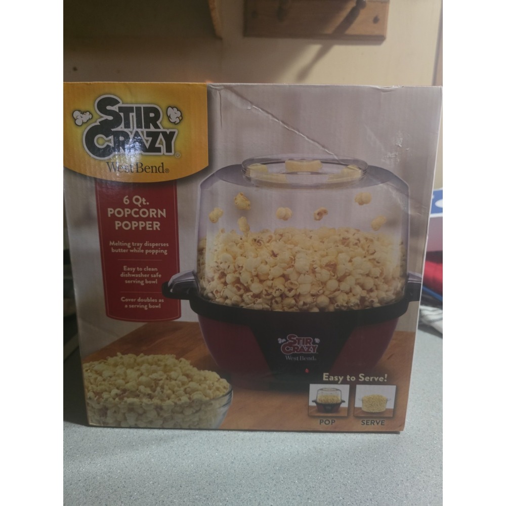 West Bend Stir Crazy 6 Quart Popcorn Popper Machine